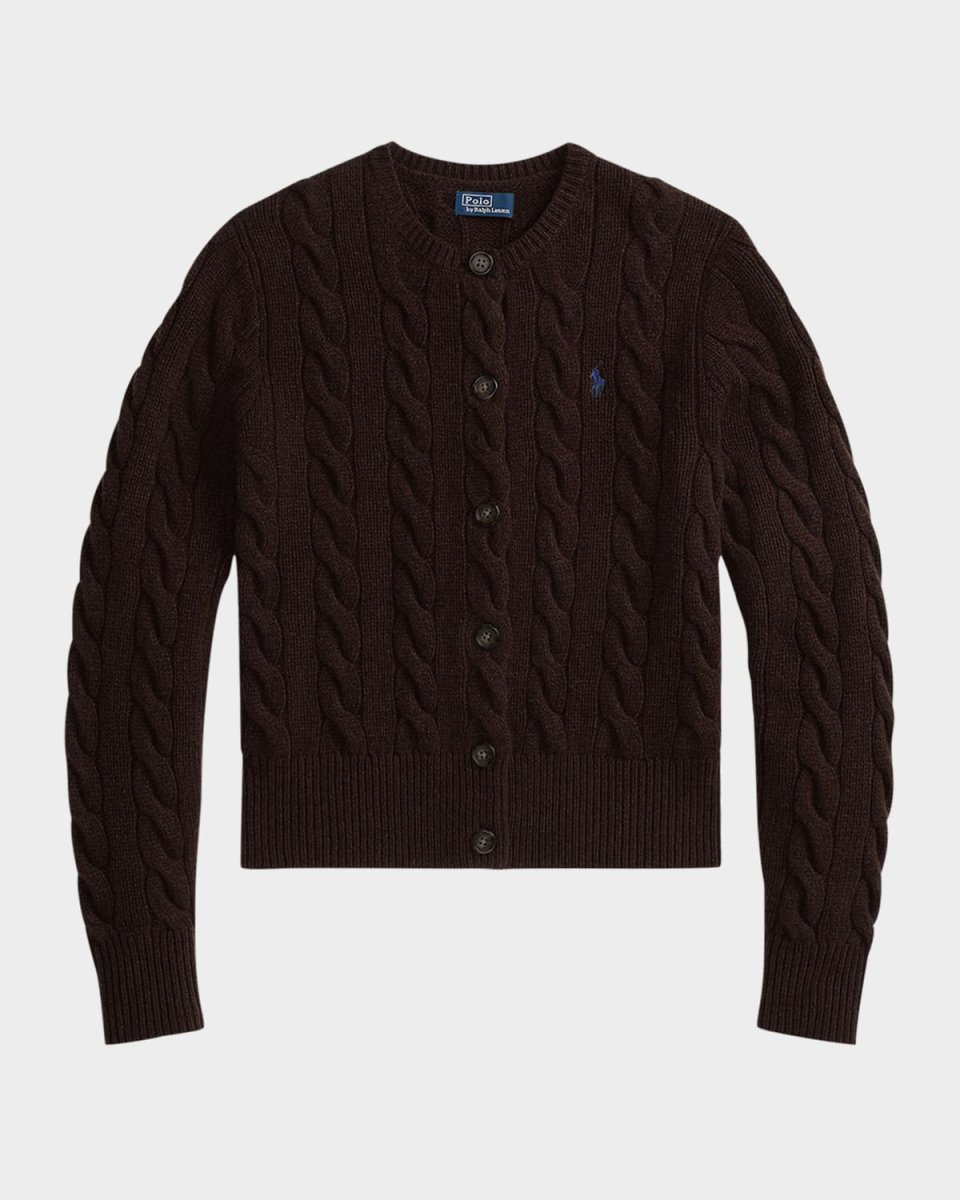 Cable-Knit Wool-Cashmere Cardigan